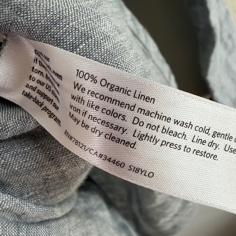 Eileen Fisher Organic Linen Button Down Shirt XS TP Classic Collar Quiet Luxury - Picture 6 of 10